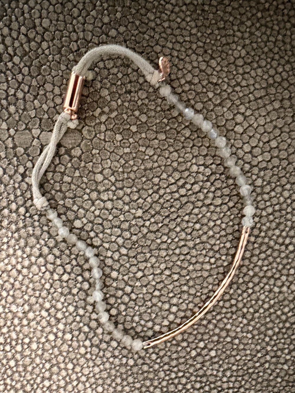 Gorjana Grey Beaded Bracelet with Rose Gold Tubes